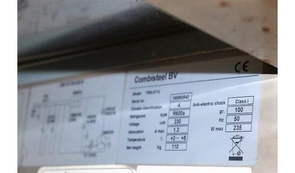 rvs 3-deurs koelwerktafel COMBISTEEL, R600a vv rvs opbouwelement